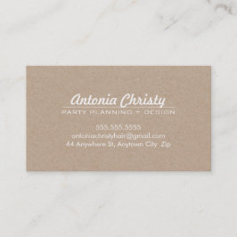 Cartão De Visita MODERNO MODERNO ECO kraft escrevendo branco negrit