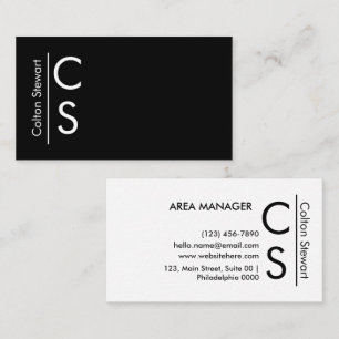 Cartão De Visita Moderno monocromático - Na moda de sono minimalist