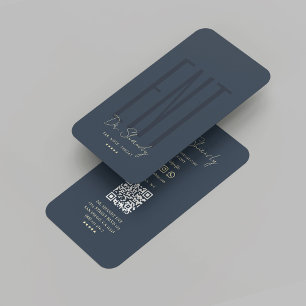 Cartão De Visita Moderno Otolaringologista ENT Orelha Azul