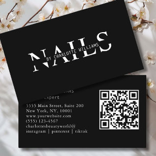 Cartão De Visita Moderno, Preto, Código QR