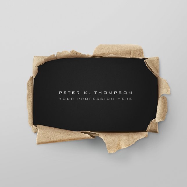 Cartão De Visita Moderno pró-negro minimalista (black & modern)