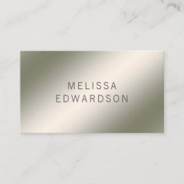 Cartão De Visita Moderno profissional de prata luminosa minimalista