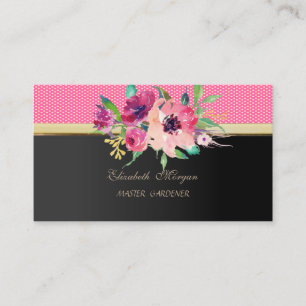 Cartão De Visita Moderno Profissional Elegante - Flores em Aquarela