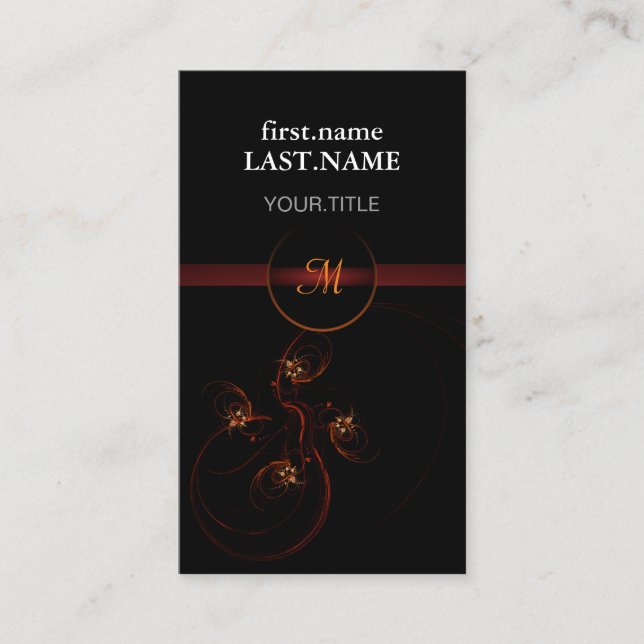 Cartão De Visita Moderno profissional Escuro Legal Elegante (Frente)