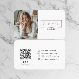 Cartão De Visita Moderno profissional | Foto com código QR