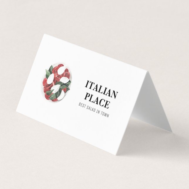 Cartão De Visita Moderno restaurante italiano Tent | Salada de Aqua (Frente)