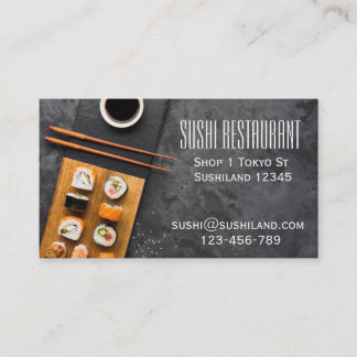 Cartão De Visita Moderno restaurante Sushi ou restauração