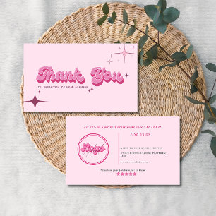 Cartão De Visita Moderno retro cor-de-rosa tendência script ordem o