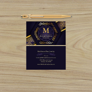 Cartão De Visita Moderno Roxo Dourado Abstrato