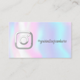 Cartão De Visita Moderno, Silver Instagram - Holograma de Mídia Soc