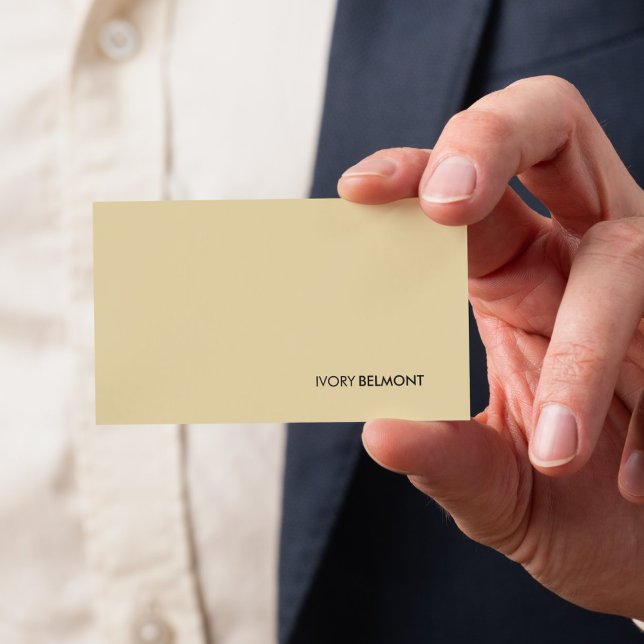 Cartão De Visita Moderno Simples Amarelo Branco Minimal (Modern Simple Yellow White Minimal Business Card)