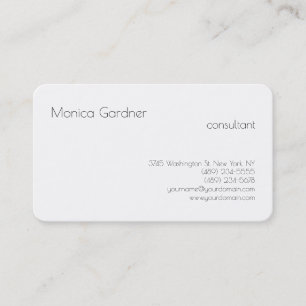 Cartão De Visita Moderno Simples Branco Criativo Elegante