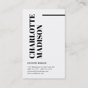 Cartão De Visita Moderno Simples Preto Branco Moderno Minimalista S