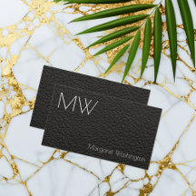 Moderno Simples Profissional Couro Preto Minimal