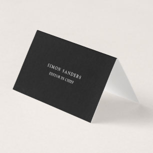 Cartão De Visita Moderno Simples Único Minimalista Preto