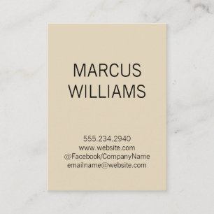 Cartão De Visita Moderno sofisticado / bege