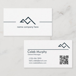 Cartão De Visita Moderno Verde Escuro Branco Elegante Profissional