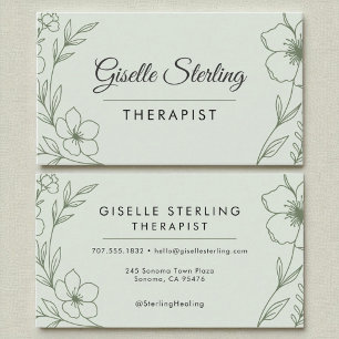 Cartão De Visita Moderno Verde Holístico do Planeamento Botânico Te