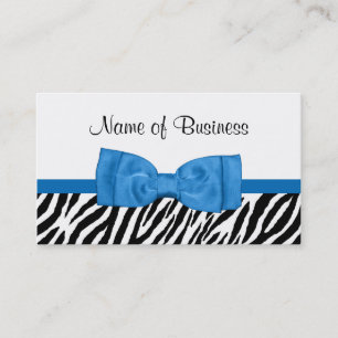 Cartão De Visita Moderno Zebra Imprime Bonito Arco Azul Brilhante