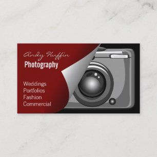 Cartão De Visita modificação vermelha Photoraphy, câmera