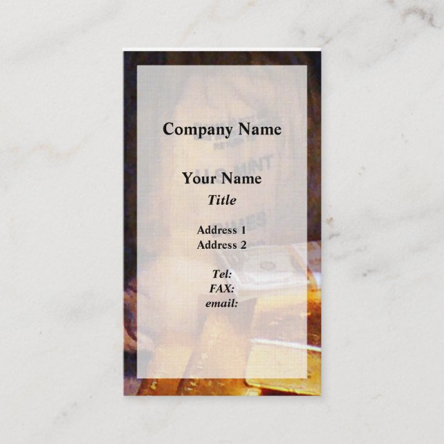 Cartão De Visita Moedas de dez centavos, dólares e ouro (Frente)