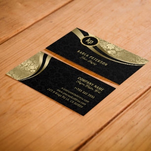Cartão De Visita Moedas Dinâmicas Douradas e Pretas Modernas do Mon