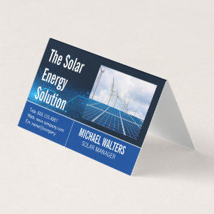 Cartão De Visita Moinho de Vento e Painéis Solares Energia