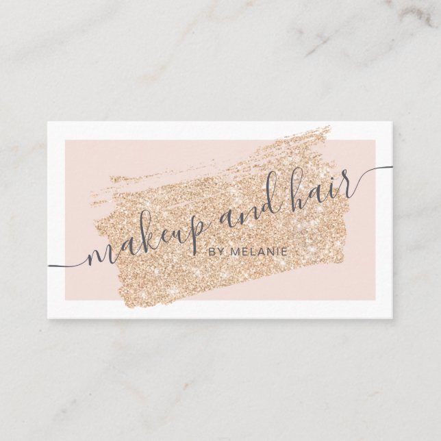 Cartão De Visita Moldura cor-de-rosa para relva de cabelo (Frente)