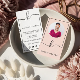 Cartão De Visita Moldura de Monograma de Letra com Estilo Minimalis