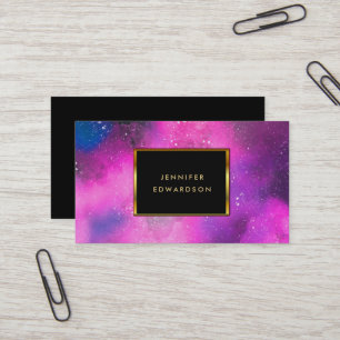 Cartão De Visita Moldura de ouro roxa-d-água