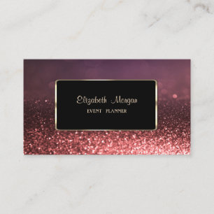 Cartão De Visita Moldura Dourada Luxuosa e Elegante, Bokeh Cintilan