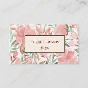 Cartão De Visita Moldura Floral Chic Moderna