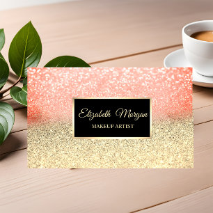 Cartão De Visita Moldura Moderno Elegante Profissional Glitter Ombr