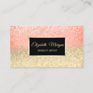 Cartão De Visita Moldura Moderno Elegante Profissional Glitter Ombr
