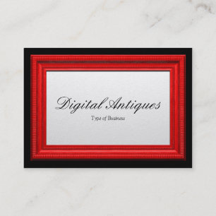 Cartão De Visita Moldura para retrato vermelha