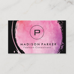 Cartão De Visita Molereca Chic Contemporânea Bruta com Monograma