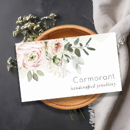 Cartão De Visita Molho Chic Blush Cor-de-rosa Folha Botânica Folha