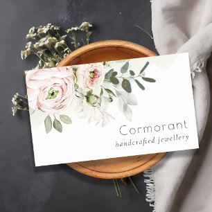 Cartão De Visita Molho Chic Blush Cor-de-rosa Folha Botânica Folha