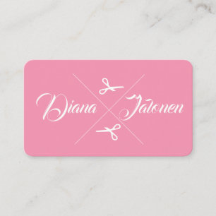 Cartão De Visita Molho-de-tesoura moderno, cor-de-rosa