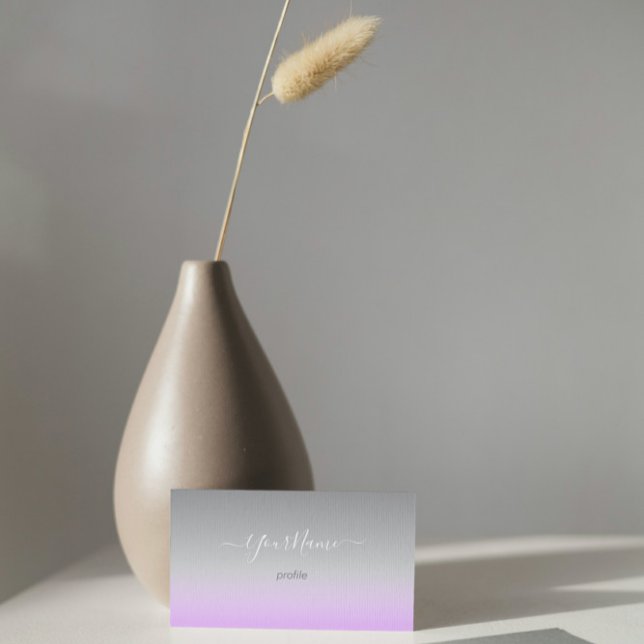 Cartão De Visita molho elegante de cinza lilás (Criador carregado)