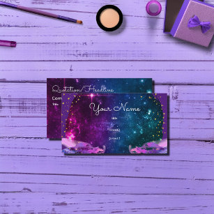 Cartão De Visita Molhos roxos voadores na galáxia artística