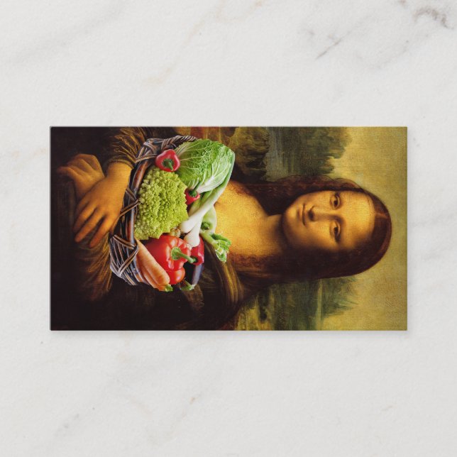 Cartão De Visita Mona Lisa ama legumes (Frente)