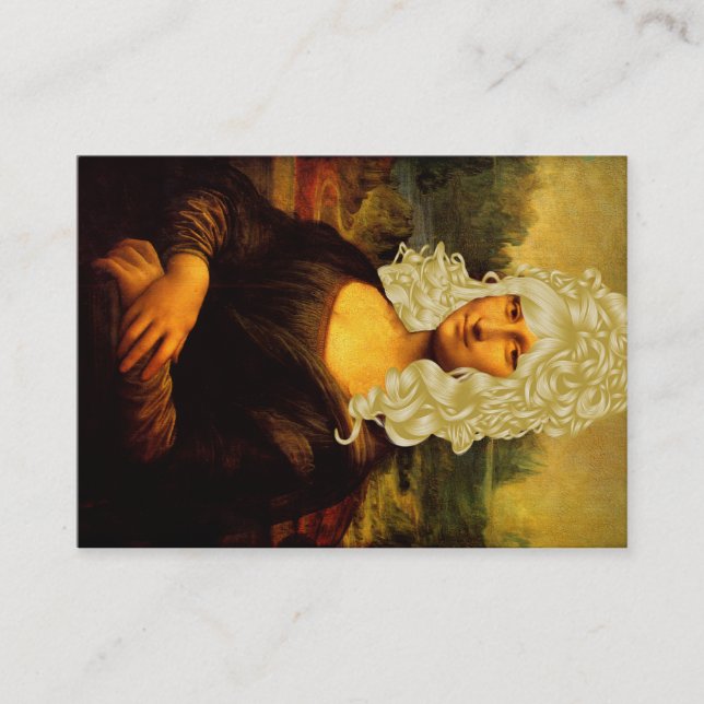 Cartão De Visita Mona Lisa Mudou O Cabelo (Frente)