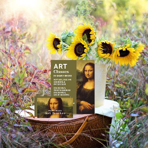 Cartão De Visita Mona Lisa Por Leonardo Da Vinci, Professora De Art