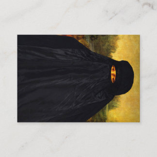 Cartão De Visita Mona Lisa Sorri Atrás De Sua Burqa