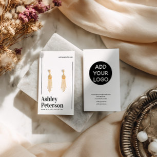 Cartão De Visita Monitor de brinco preto branco minimalista moderno