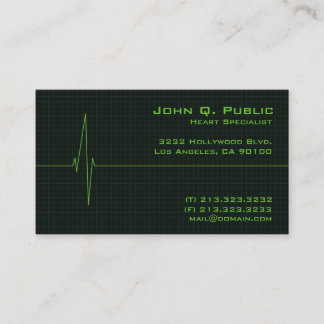 Cartão De Visita Monitor de Coração Médico