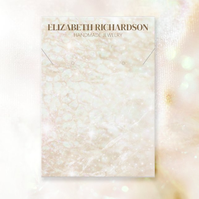 Cartão De Visita Monitor Elegante de Cream Jewelry de Luxo Moderno (Criador carregado)