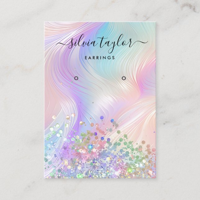 Cartão De Visita Monitor holográfico holográfico de brinco pastel d (Frente)