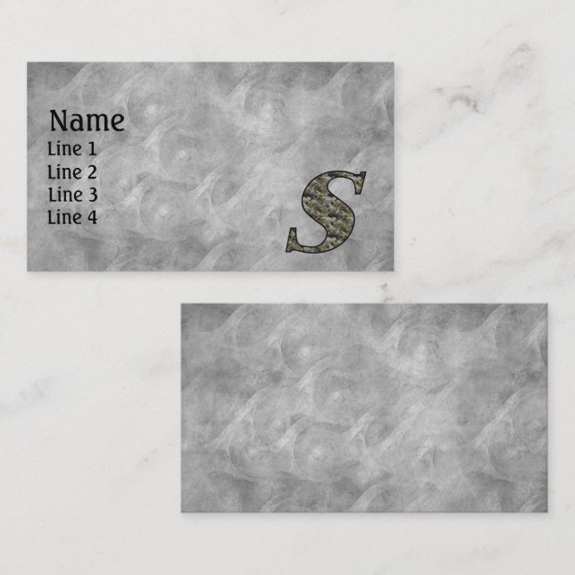 Cartão De Visita Monogram Initial S Hydrangea Flowers (Frente/Verso)